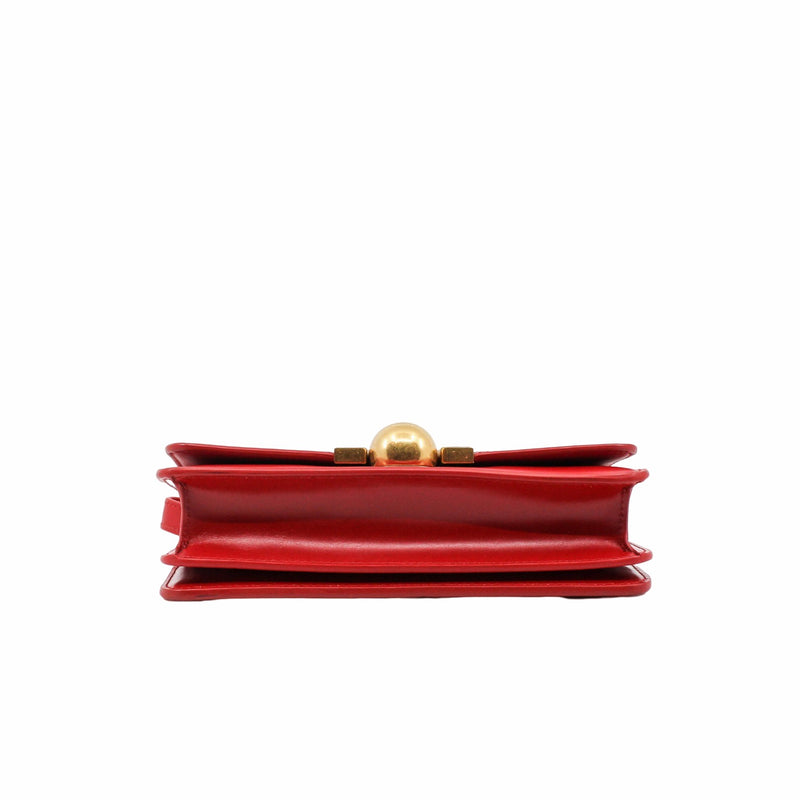 Shoulder Bag Calfskin Leather  red box ghw - L'UXE LINK