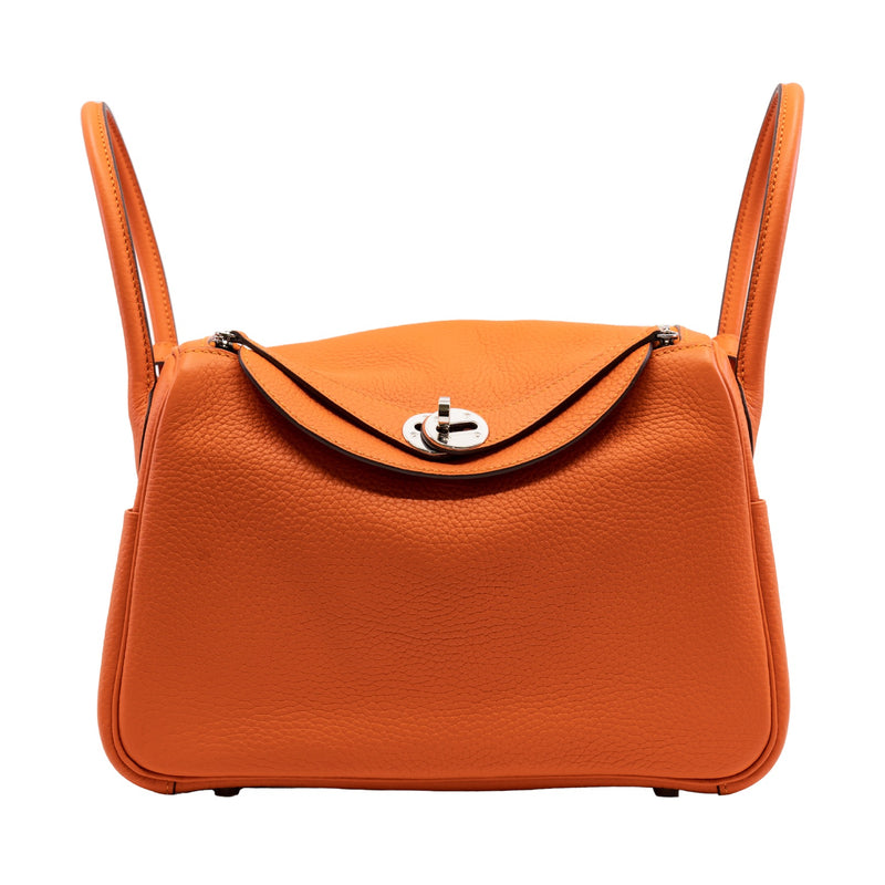 lindy 26cm in tc orange phw Y stamp with twilly and rodeo - L'UXE LINK