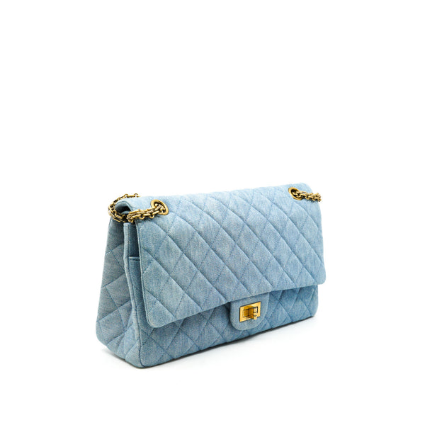 2.55 Reissue 226 Light Blue Denim Quilted Flap Bag GHW Seri 22