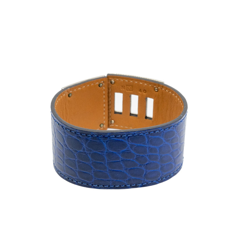 kelly dog crocodile skin bracelet blue phw