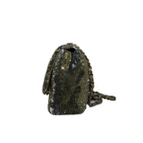 thumbnail Green Sequin Coco Cuba Medium Single Flap Bag Ruthenium Hardware Seri 23 - L'UXE LINK