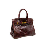 thumbnail Birkin 30 In Porosus Leather 57 Bordeaux GHW C Stamp - L'UXE LINK