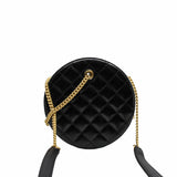 thumbnail round side bag black with tweed  ghw seri 27 - L'UXE LINK