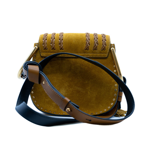 Hudson Side Bag In Suede Leather Brown GHW - L'UXE LINK