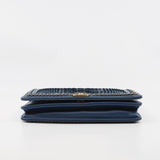 thumbnail Leboy Blue Wallet On Chain In Python Leather GHW Seri 24 - L'UXE LINK