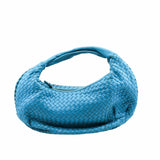 thumbnail Woven Leather Tote Bag PM Blue - L'UXE LINK