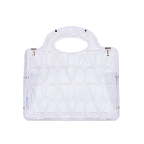 LE TROISEME MINI SHOPPING BAG IN PLEXI TOILE ICONOGRAPHE in pvc rosepink ghw rrp 3820 - L'UXE LINK