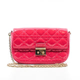 thumbnail New Lock Pink Cannage Patent Leather Chain Flap Bag GHW - L'UXE LINK