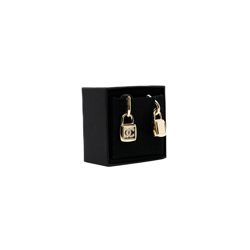 2023 Strass CC Padlock Drop Earrings - L'UXE LINK