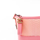 thumbnail Small Gabrielle Python Leather In Beige/Pink/Yellow Handbag GHW Seri 27 - L'UXE LINK