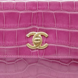 thumbnail Small Coco Handle In Hot Pink Alligator Handbag GHW Seri 24 - L'UXE LINK