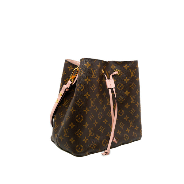 NéoNoé In Monogram Canvas With Pink Leather Bucket Bag GHW - L'UXE LINK