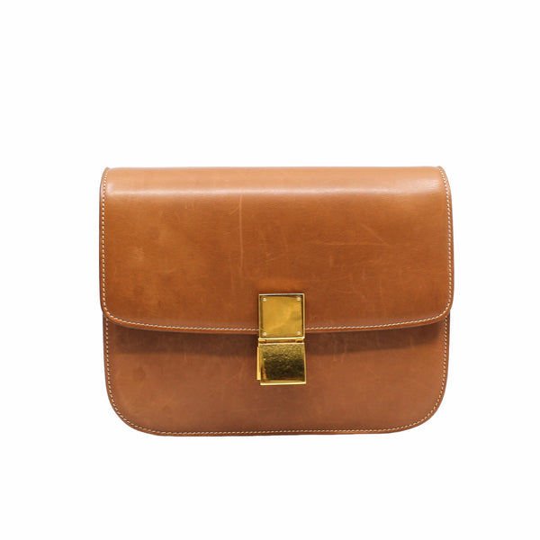 box medium  saddle leather  gold ghw - L'UXE LINK