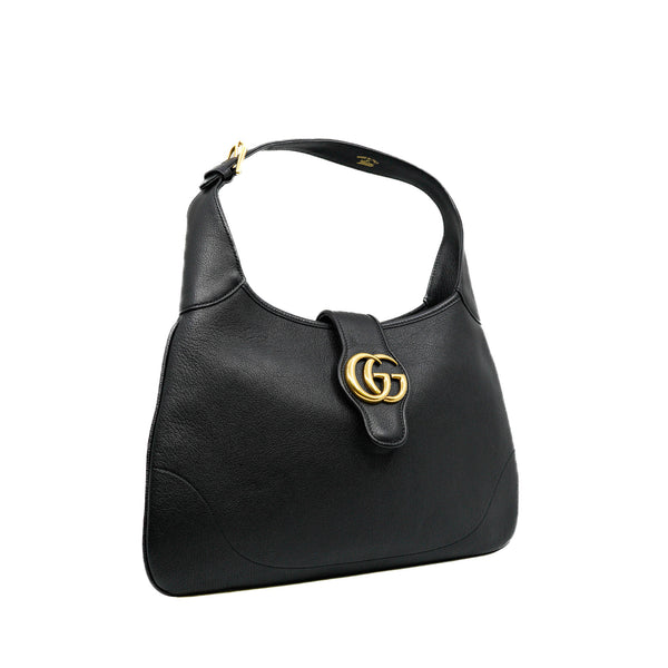 Medium Aphrodite Black Calfskin Shoulder Bag