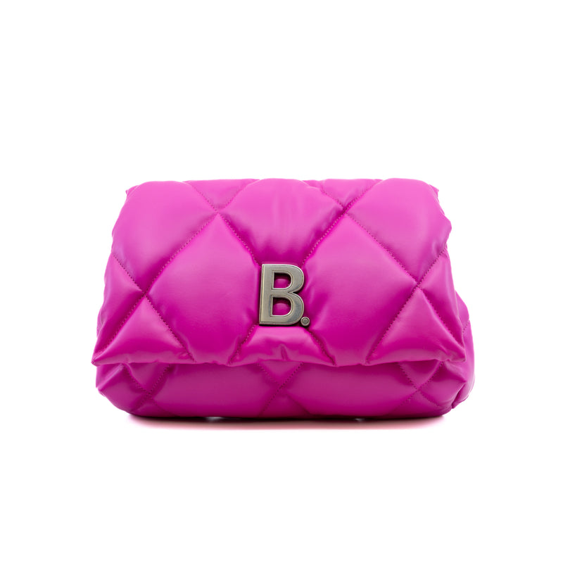 Puffy Touch Pink Quilted Lambskin Leather Clutch Bag PHW - L'UXE LINK