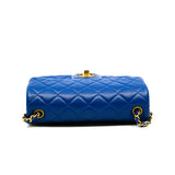 thumbnail Mini Rectangular In Blue Lambskin Quilted Pearl Crush Flap Bag GHW Seri 30 - L'UXE LINK