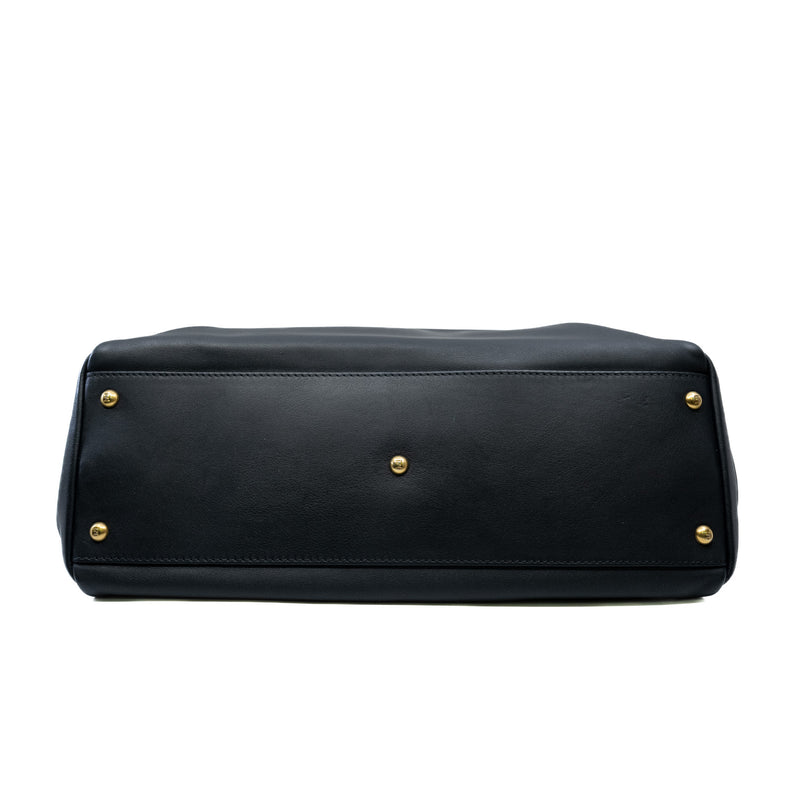 Large Peekaboo Top Handle Bag Black GHW