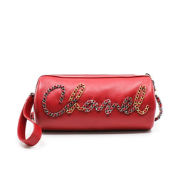 Written In Chain Red Calfskin Bowling Bag Multi Hardware Seri 29