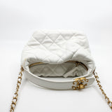 thumbnail Small Perfect Meeting White Lambskin Quilted Hobo Bag With Chain Seri 29