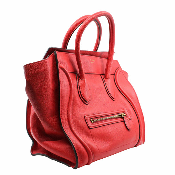 Luggage Bag  Mini Grainy Leather Caviar Red - L'UXE LINK