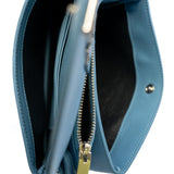 thumbnail Blue Leather Monogram Crossbody Bag PHW - L'UXE LINK