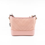 thumbnail Small Gabrielle Chevron Hobo Handbag In Pink Aged Calfskin Multi Hardware Seri 29 - L'UXE LINK