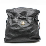 thumbnail CC Logo Black Calfskin Leather Bucket Bag GHW - L'UXE LINK