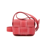 thumbnail Candy Cassette Red Pink Intrecciato Weave Rubber Shoulder Bag PHW - L'UXE LINK