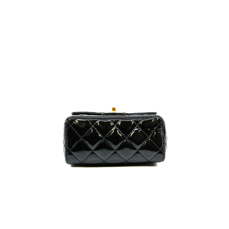 New Square Mini Patent Black Flap Bag GHW Seri CE8Hxxxx - L'UXE LINK