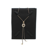 thumbnail CC Logo And Pearl Lock In Black Leather Necklace GHW - L'UXE LINK