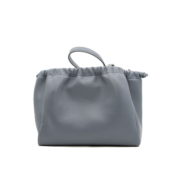 Small Cabas Drawstring Cuir Triomphe In Blue Calfskin - L'UXE LINK