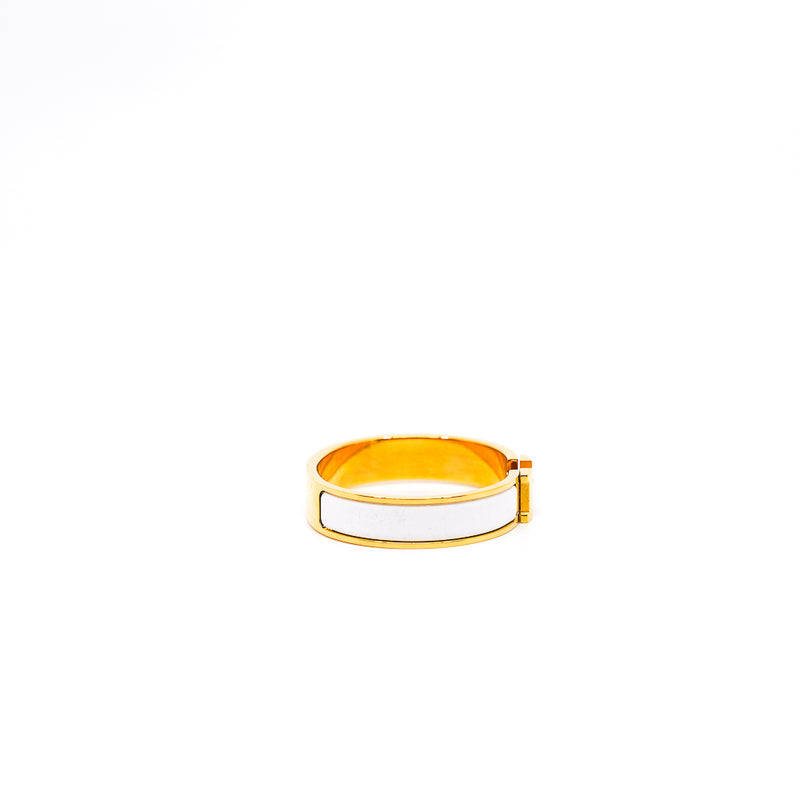 clic h bangle in white ghw - L'UXE LINK