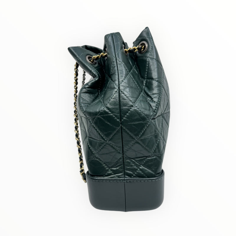 Medium Gabrielle Backpack In Lambskin Leather Dark Green Seri 26