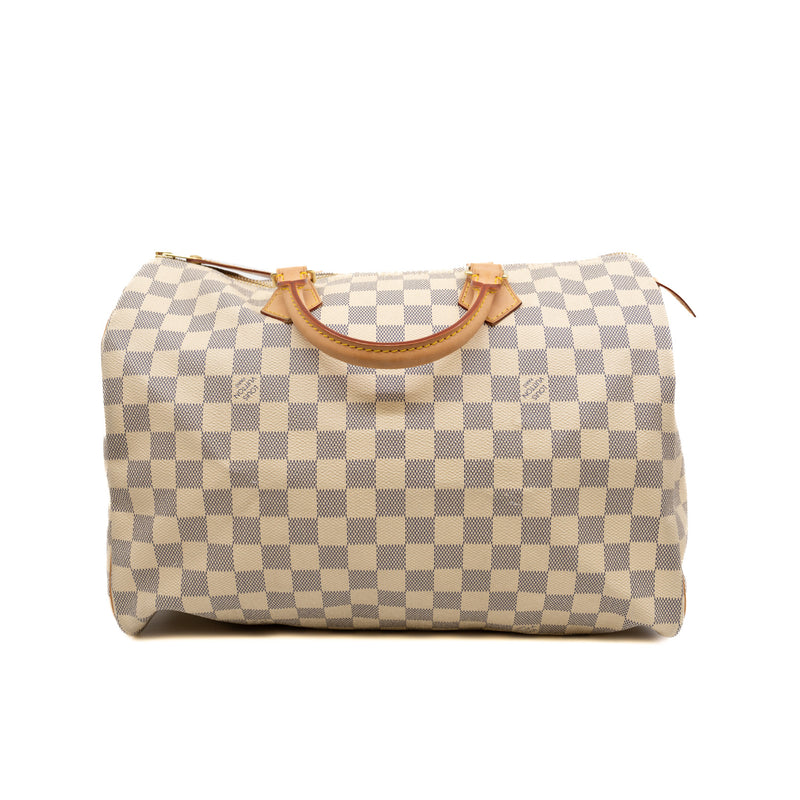 Speedy 35 Damier Azur Canvas Handbag GHW - L'UXE LINK