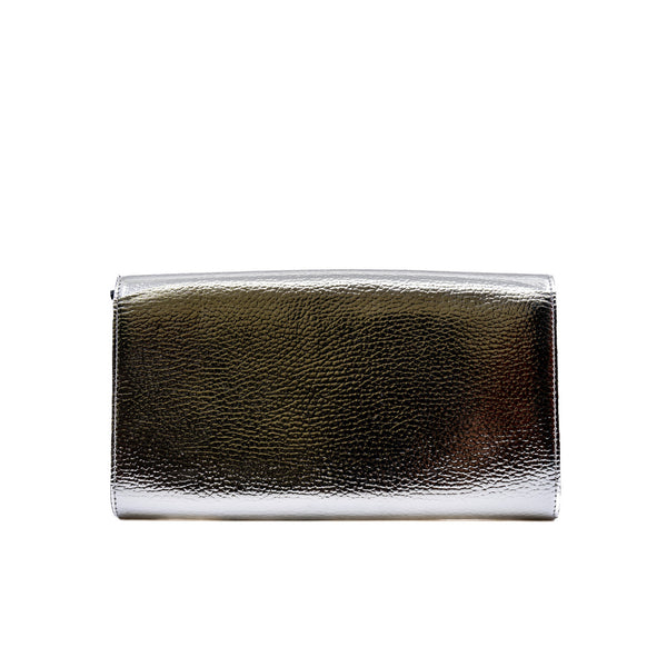 strass buckle woc in leather silver