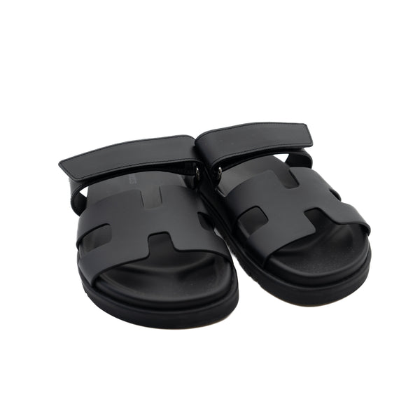 chypre sandal in leather Black phw#34 - L'UXE LINK