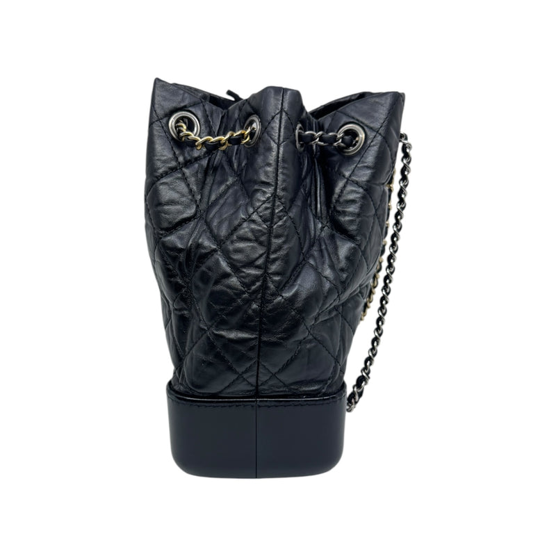 Small Gabrielle Backpack With Chain In Calfskin Black PHW Seri X1P3XXXX