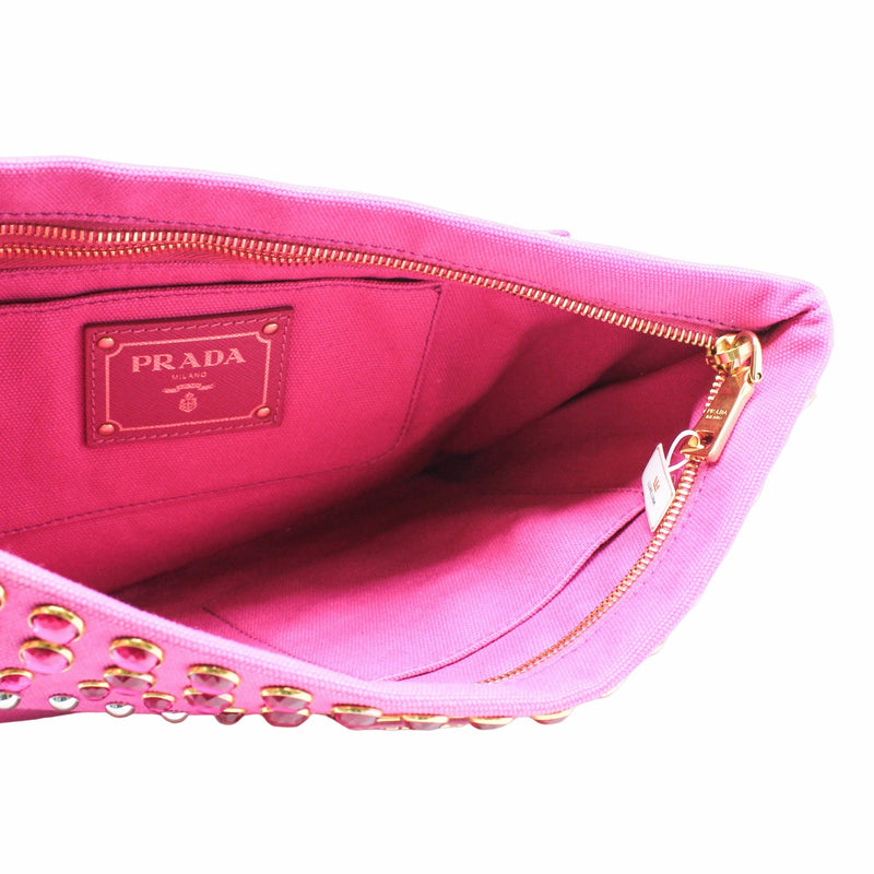 clutch canvas medium pink ghw