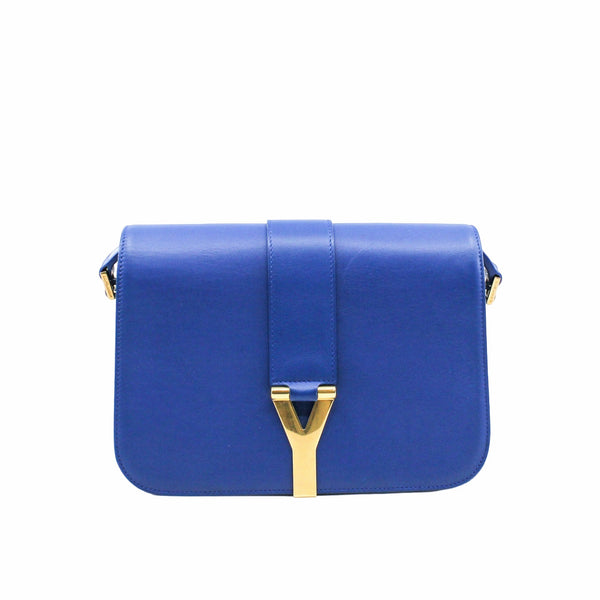 side bag leather blue  ghw - L'UXE LINK