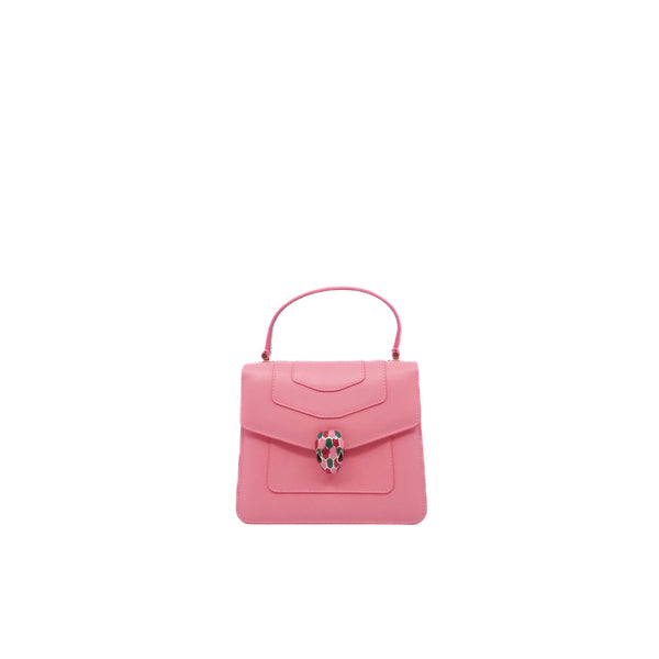 serpenti top handle pink mix green side bag - L'UXE LINK