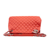 thumbnail Mademoiselle Large Red Orange Quilted Caviar Leather Bowling Bag Seri 17 PHW - L'UXE LINK