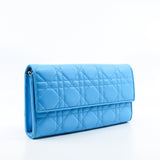 thumbnail Blue Cannage Wallet on Chain In Lambskin Leather PHW - L'UXE LINK