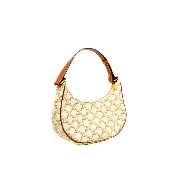 Ava Bag In Triomphe White/Brown Canvas/Calfskin GHW