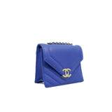 thumbnail 19C Chevron Square Royal Blue Envelope Flap Bag GHW Seri 27 - L'UXE LINK