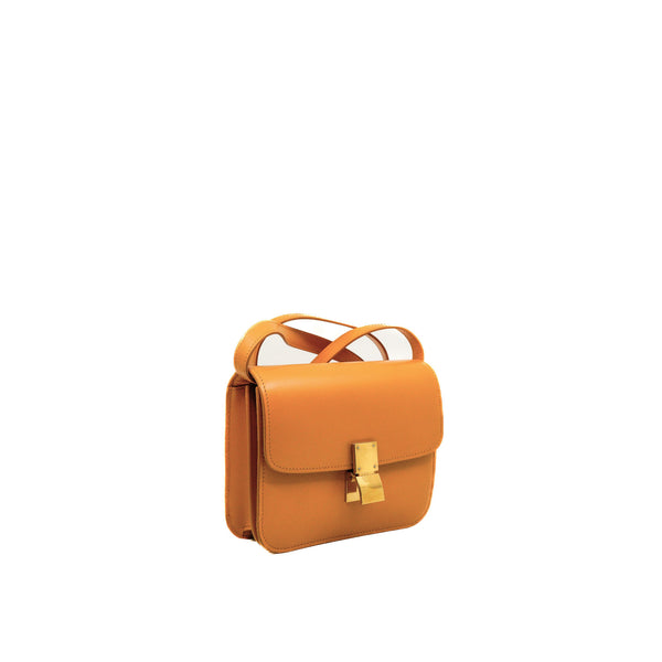 Teen Classic Box In Yellow Calfskin Leather Bag GHW - L'UXE LINK