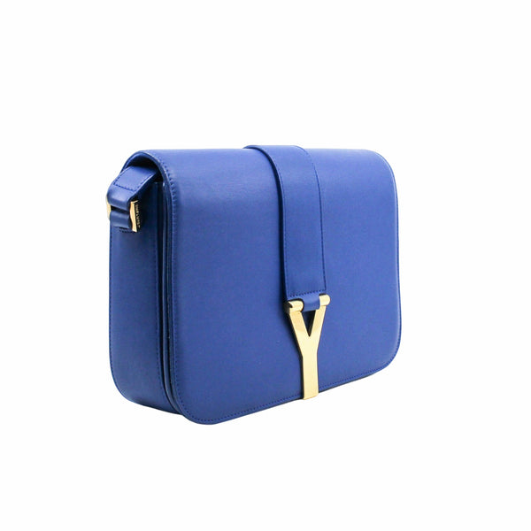 side bag leather blue  ghw - L'UXE LINK