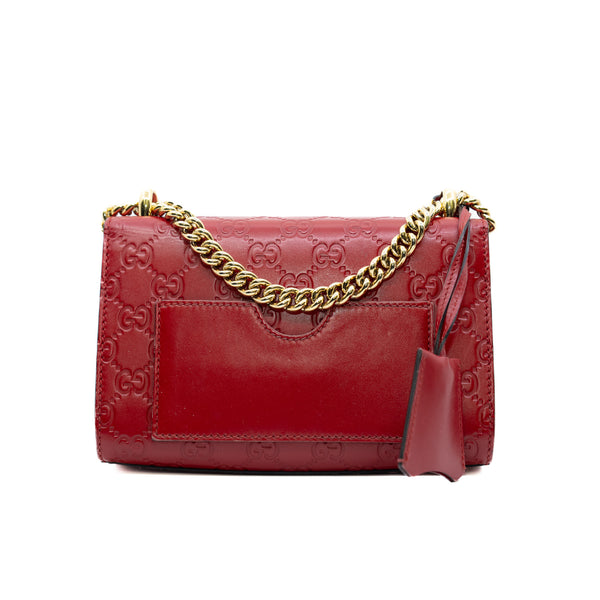 Small GG Padlock Shoulder Bag Red GHW