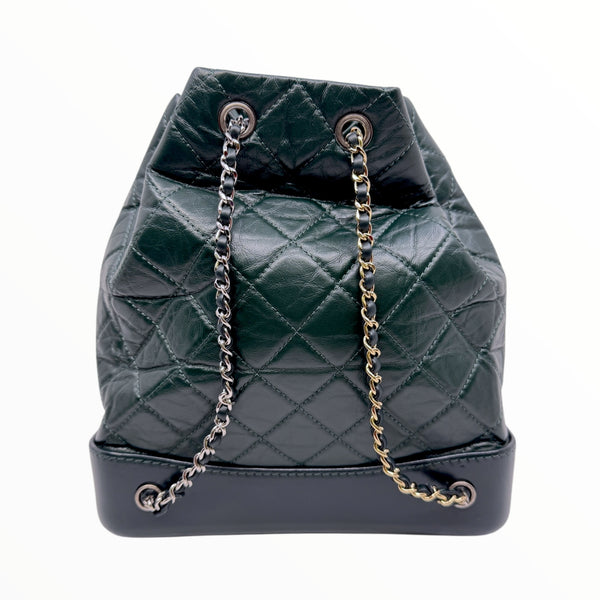 Medium Gabrielle Backpack In Lambskin Leather Dark Green Seri 26