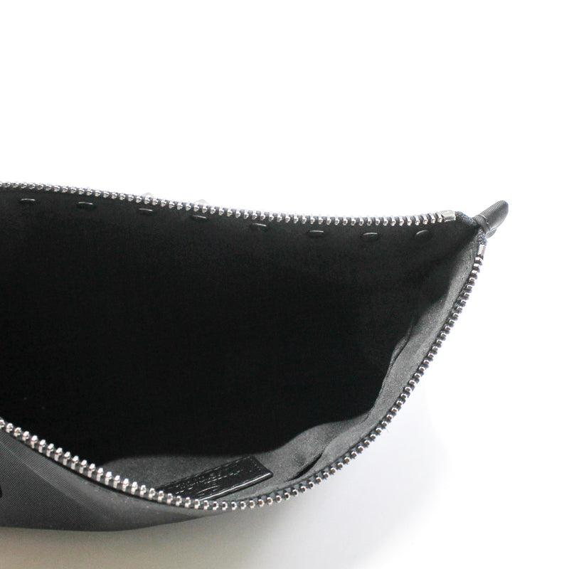 Black Rockstud Studded Nylon Zip Pouch - L'UXE LINK