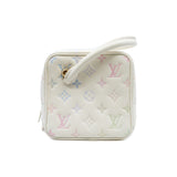 thumbnail New Square White and Rainbow Multicolor Lambskin Bag with Chain GHW - L'UXE LINK